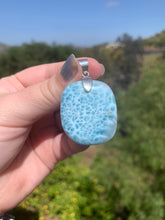 Load image into Gallery viewer, Larimar Fully Polished Cabbed Sterling Silver Pendant