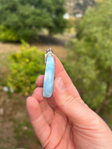 Larimar Teardrop Cab Sterling Silver Pendant