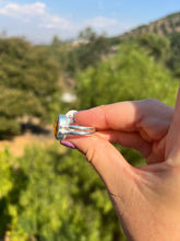 Load image into Gallery viewer, Larimar Oval And Amber Reversible Sterling Silver Ring Size 9