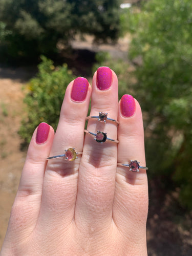 Watermelon Tourmaline Ring Variety Sterling Silver