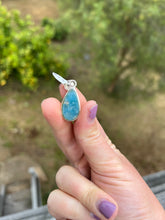 Load image into Gallery viewer, Larimar Teardrop Sterling Silver Pendant