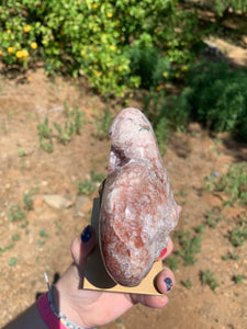 Pink Amethyst Druzy Heart on Stand