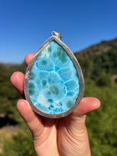 Load image into Gallery viewer, Larimar Sterling Silver XXXL AAA Pendant