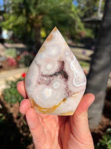 Pink Amethyst Flower Agate Flame