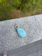 Load image into Gallery viewer, Larimar Teardrop Cab Wire Wrapped Sterling Silver