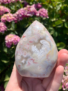 Pink Amethyst Druzy Flame