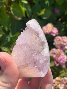 Pink Amethyst Druzy Flame