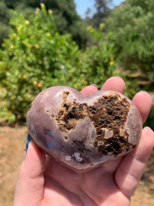 Lavender Pink Amethyst Druzy Heart on Stand