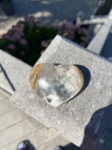 Golden Healer Quartz Flat Back Heart