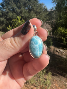 Larimar Oval Sterling Silver Pendants *Variety