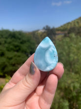 Load image into Gallery viewer, Larimar Rounded Sides Transparent Teardrop