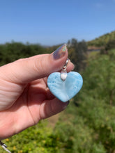 Load image into Gallery viewer, Larimar Rounded Heart Sterling Silver Pendant