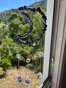 Lapis Moon Sun Catcher Wall Hanging