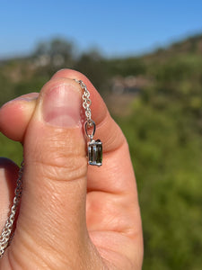 Moldavite Sterling Silver Necklace 18"