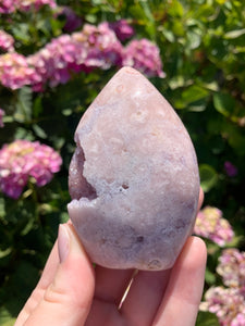 Pink Amethyst Druzy Flame