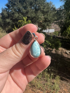 Larimar Tear Drop Sterling Silver Pendants *Variety