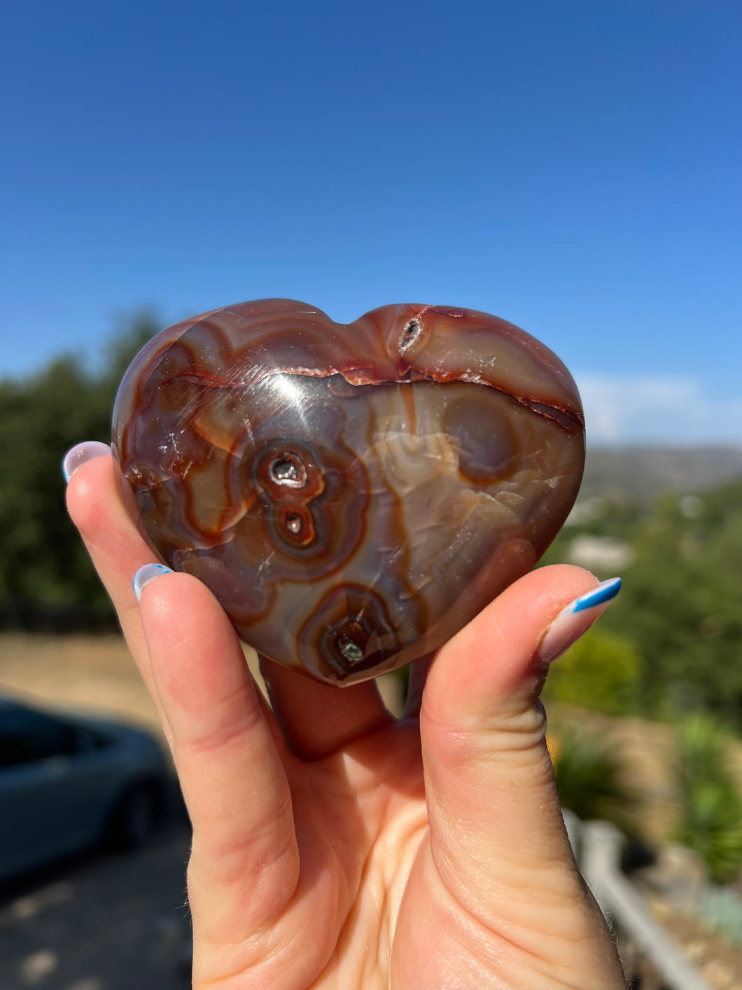 Carnelian Flat Back Heart