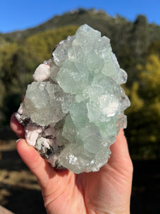 Green Apophyllite with Peach Stilbite