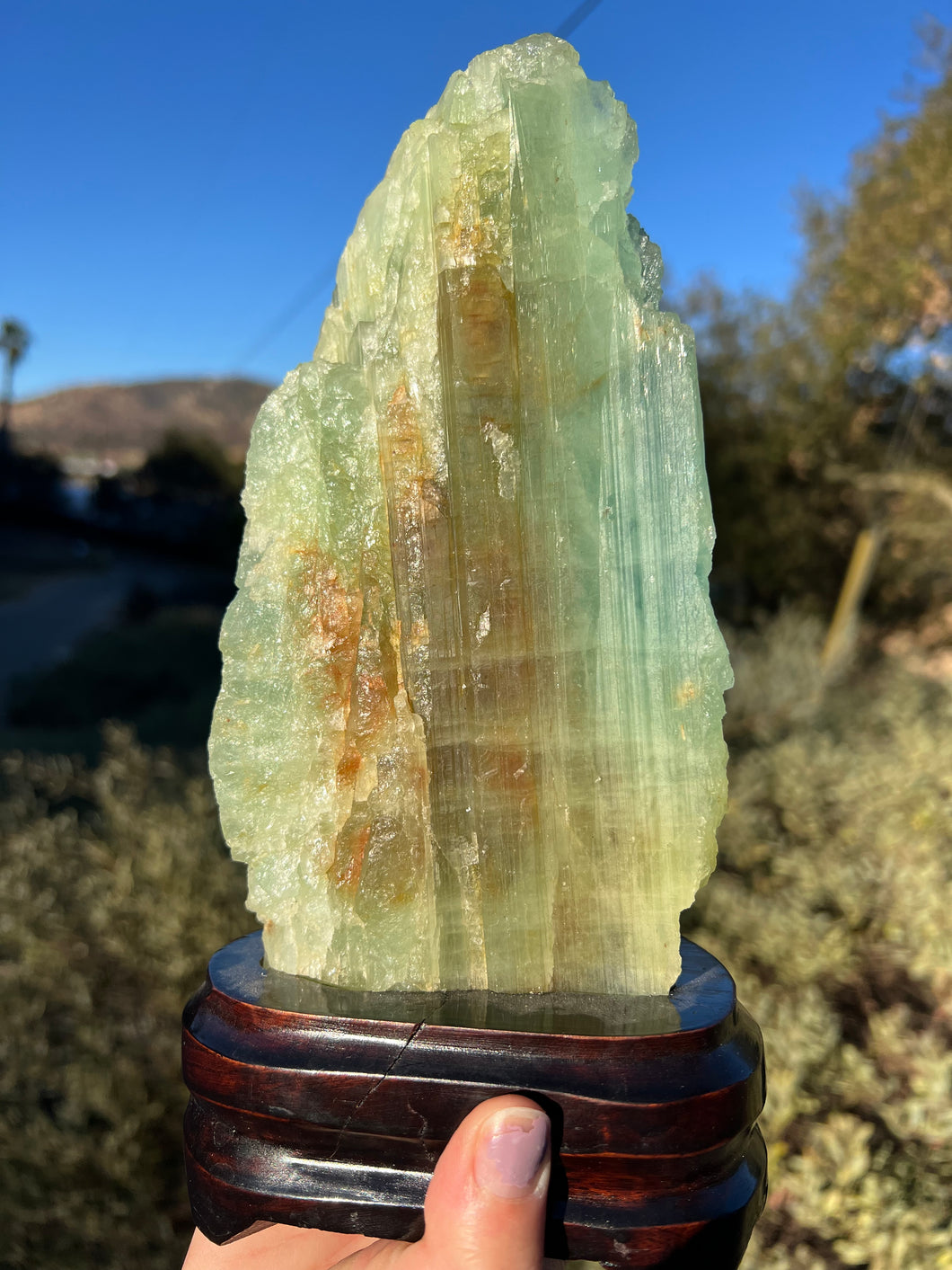 Aquamarine on stand