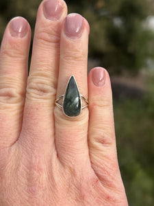 Seraphinite Teardrop Ring Size