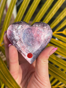 Gem Lepidolite Heart