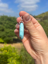 Load image into Gallery viewer, Larimar Rounded Oval Pendant Sterling Silver