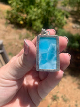 Load image into Gallery viewer, Larimar Sterling Silver Rectangle Pendant Grade AAA