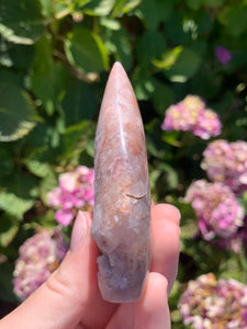 Pink Amethyst Druzy Flame