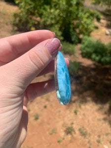 Larimar Sterling Silver Tear Drop Pendant Grade AAA