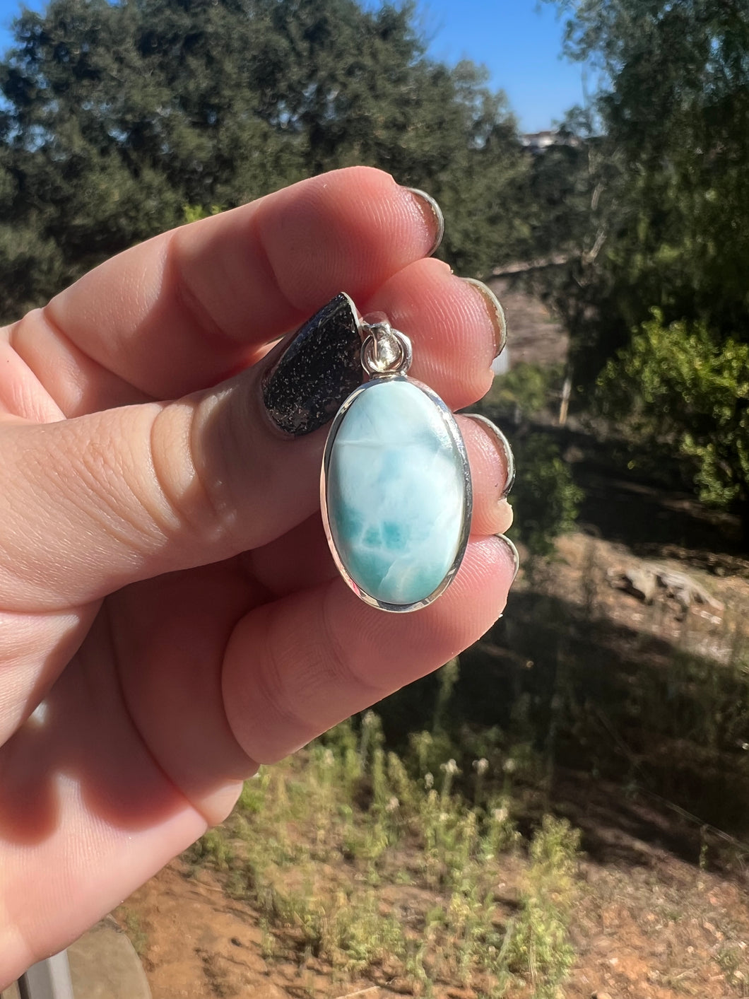 Larimar Oval Sterling Silver Pendants *Variety