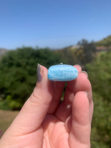 Larimar Rounded Square Sterling Silver Pendant