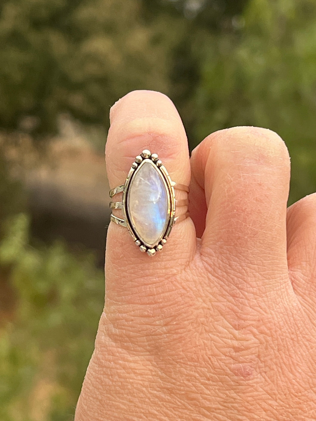 Moonstone Marquis Ring Size 8