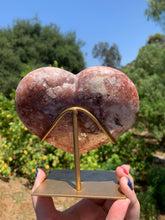 Load image into Gallery viewer, Pink Amethyst Druzy Heart on Stand