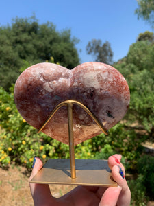 Pink Amethyst Druzy Heart on Stand