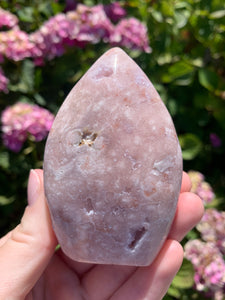 Pink Amethyst Druzy Flame