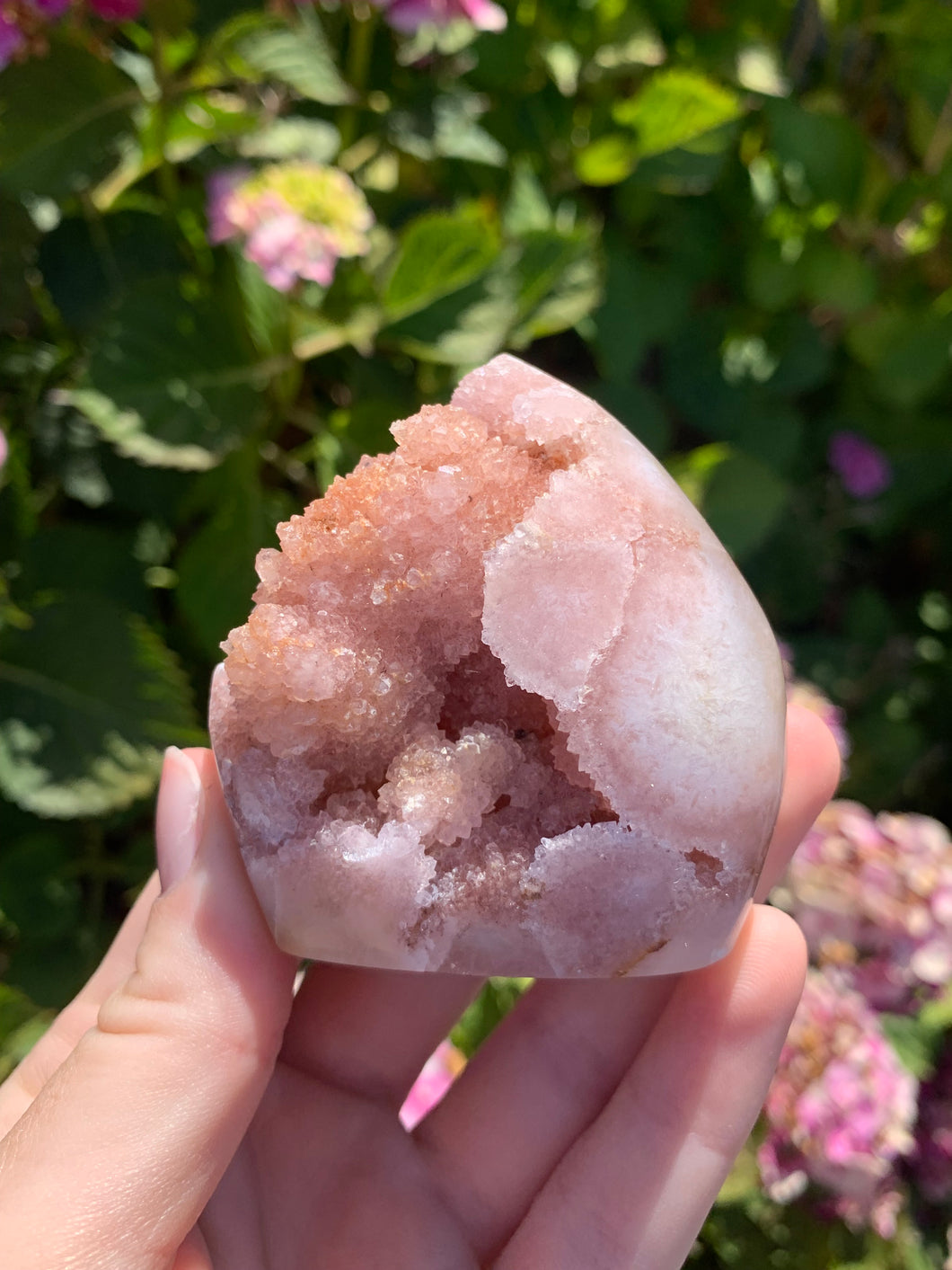 Pink Amethyst Druzy Flame