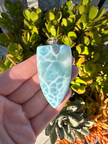 Larimar sterling silver arrowhead Pendant*