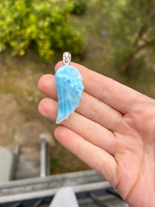 Larimar Wing Sterling Silver Pendant