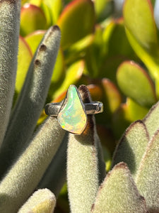 Opal Rough Sterling Silver Size 6 Ring