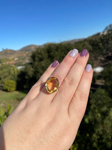 Honey Citrine Ring Size 10