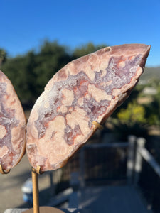 Lavender Pink Amethyst Butterfly Wings On Stand