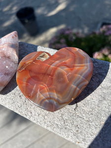 Carnelian Flat Back Heart