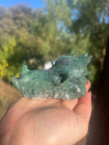 Moss Agate Dragon Head