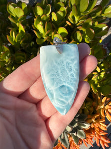 Larimar sterling silver arrowhead Pendant*