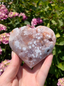 Pink Amethyst Druzy Heart on Stand