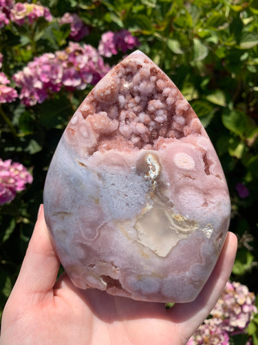 Pink Amethyst Druzy Flame