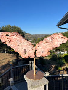 Botryoidal Pink Amethyst Butterfly On Stand