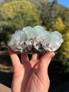 Green Apophyllite with Peach Stilbite