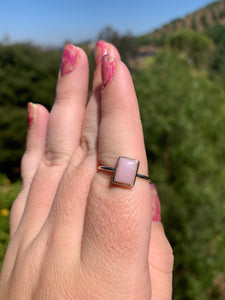 Pink Opal Sterling Silver Ring Size 8