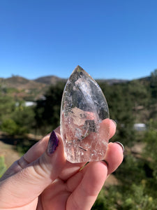 Quartz Flame w Black Tourmaline